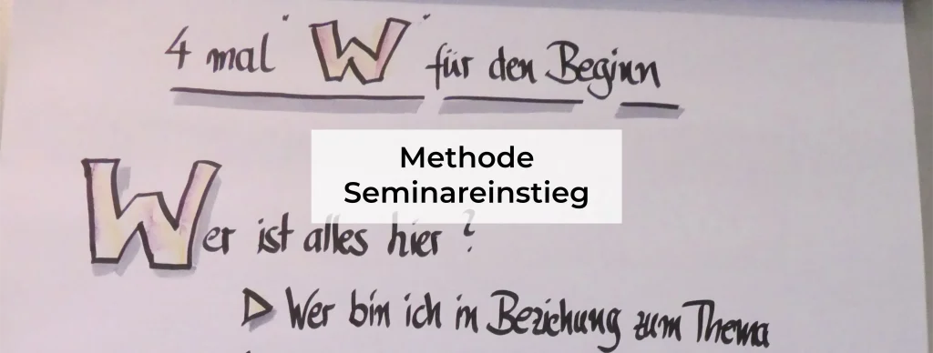 Methode "4 mal W" für den Seminareinstieg