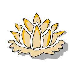 Das Bild zeigt eine stilisierte Blume, die wie eine offene Lotusblüte aussieht. Die Blütenblätter sind hell und leicht gelb gefärbt. Das Bild steht für Ruhe, Achtsamkeit und innere Stabilität. Es zeigt, wie wichtig eine bewusste innere Haltung ist. Es passt gut zur NLP Ausbildung, weil diese Ausbildung hilft, sich selbst besser wahrzunehmen, ruhig zu bleiben und mit Klarheit zu handeln.